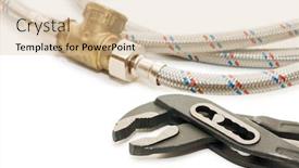  Presentation with plumbing - Slides with plumbing-tube-in-a-metal background and a soft green colored foreground