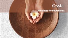  Presentation with plumeria - Cool new slide deck with plumeria - spa treatment for hands backdrop and a red colored foreground
