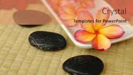  Presentation with plumeria - Presentation theme enhanced with plumeria and therapy stones background and a coral colored foreground