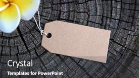  Presentation with plumeria - Presentation theme with plumeria-flower-and-blank-label background and a dark gray colored foreground