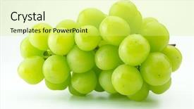  Presentation with white green - Slide deck consisting of plump green grape or muscat background and a yellow colored foreground