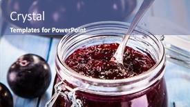  Presentation with wooden - Colorful PPT theme enhanced with plums-and-preserves-on-wooden backdrop and a ocean colored foreground