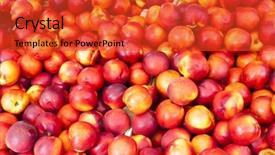  Presentation with market - Slides with plums-market-in-nyons-rhone background and a red colored foreground