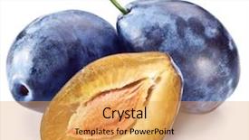  Presentation with isolated fall oak leaf - PPT theme enhanced with plums with leaf isolated background and a yellow colored foreground