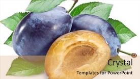  Presentation with paths - Slide deck having plums with leaves isolated on a white background file contains clipping paths background and a yellow colored foreground