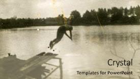  Presentation with 1960s - Colorful slides enhanced with plunging into the lake 1960 backdrop and a mint green colored foreground