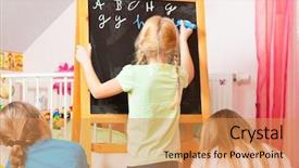  Presentation with children playing - Theme enhanced with plus minus - children - sisters - playing background and a  colored foreground