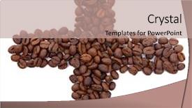 Presentation with coffee beans on a white - Colorful PPT layouts enhanced with plus sign of coffee beans backdrop and a coral colored foreground