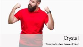  Presentation with fitness - Presentation theme with plus size - young caucasian hipster man wearing background and a white colored foreground