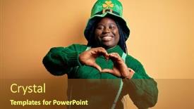  Presentation with american heart - Cool new presentation theme with plus-size-african-american-woman backdrop and a tawny brown colored foreground