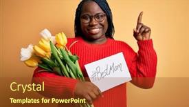  Presentation with african american mothers - Slide deck enhanced with plus-size-african-american-woman background and a tawny brown colored foreground