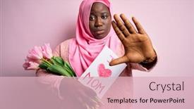  Presentation with african american mothers - Presentation design featuring plus-size-african-american-woman background and a lemonade colored foreground