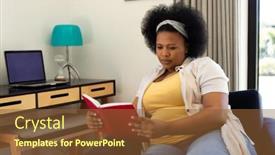  Presentation with relaxation - Presentation having plus-size-african-american-woman background and a tawny brown colored foreground