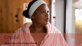  Presentation with african beauty - Presentation theme having plus-size-african-american-woman background and a red colored foreground