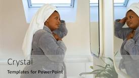  Presentation with african beauty - Theme with plus-size-african-american-woman background and a light gray colored foreground