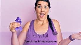  Presentation with awareness - Amazing slide set having plus-size-brunette-woman-holding backdrop and a coral colored foreground