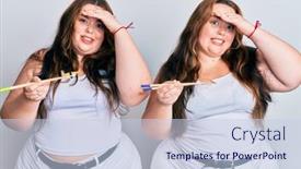  Presentation with chopsticks - PPT layouts consisting of plus-size-caucasian-sisters-woman background and a lemonade colored foreground