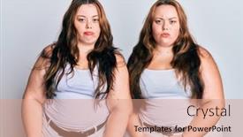  Presentation with woman crying - Amazing presentation theme having plus-size-caucasian-sisters-woman backdrop and a coral colored foreground