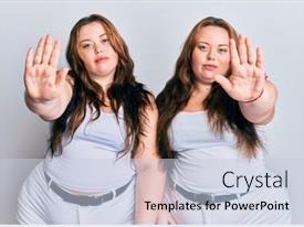 Plus Size Caucasian Sisters Woman PPT template 69 | CrystalGraphics