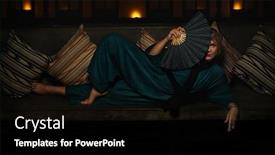  Presentation with kimono - Presentation design consisting of plus-size-caucasian-woman background and a black colored foreground