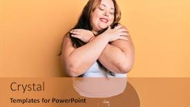  Presentation with self care - Cool new presentation with plus-size-caucasian-young-woman backdrop and a gold colored foreground