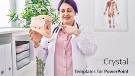  Presentation with cervical - Theme enhanced with plus-size-doctor-woman-wit background and a light gray colored foreground
