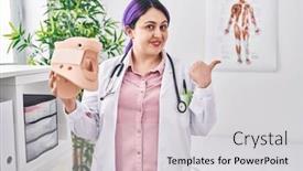  Presentation with cervical - Slides enhanced with plus-size-doctor-woman-wit background and a light gray colored foreground