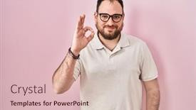  Presentation with plus size fashion model - PPT theme having plus-size-hispanic-man background and a soft green colored foreground