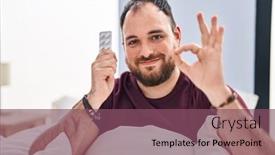  Presentation with beard - Presentation consisting of plus-size-hispanic-man background and a  colored foreground