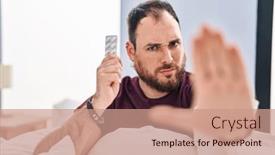  Presentation with defense - Presentation design enhanced with plus-size-hispanic-man background and a coral colored foreground