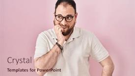  Presentation with pink nails - PPT theme consisting of plus-size-hispanic-man background and a lemonade colored foreground