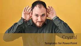  Presentation with deaf - PPT layouts featuring plus-size-hispanic-man background and a gold colored foreground