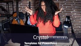  Presentation with piano - Presentation featuring plus-size-hispanic-woman-playing background and a wine colored foreground