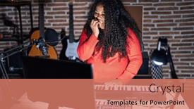  Presentation with nails - PPT theme with plus-size-hispanic-woman-playing background and a coral colored foreground