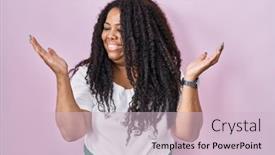  Presentation with comparison - PPT theme having plus-size-hispanic-woman-standing background and a lemonade colored foreground