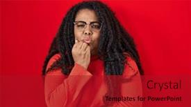  Presentation with anxiety - Slide deck featuring plus-size-hispanic-woman-standing background and a crimson colored foreground