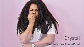  Presentation with pink nails - Slide set having plus-size-hispanic-woman-standing background and a lemonade colored foreground