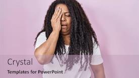  Presentation with face pain - Presentation enhanced with plus-size-hispanic-woman-standing background and a  colored foreground