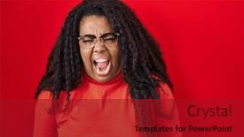  Presentation with anger - Slide set having plus-size-hispanic-woman-standing background and a crimson colored foreground