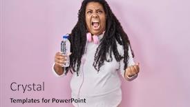  Presentation with sportswear - PPT layouts consisting of plus-size-hispanic-woman-wearing background and a soft green colored foreground