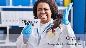  Presentation with cruelty - PPT theme featuring plus-size-hispanic-woman-working background and a lemonade colored foreground