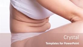  Presentation with woman body - Audience pleasing presentation design consisting of plus-size-woman-model backdrop and a coral colored foreground