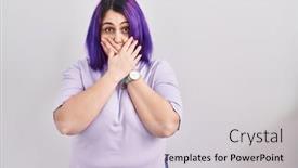  Presentation with purple - PPT theme with plus-size-woman-wit-purple background and a lemonade colored foreground