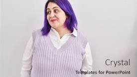  Presentation with purple - Presentation design with plus-size-woman-wit-purple background and a lemonade colored foreground