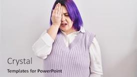  Presentation with face pain - Slide set featuring plus-size-woman-wit-purple background and a light gray colored foreground