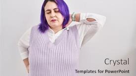  Presentation with purple - Presentation design with plus-size-woman-wit-purple background and a light gray colored foreground