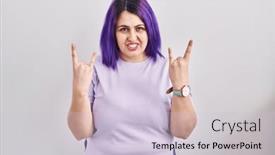  Presentation with rock star - Presentation design enhanced with plus-size-woman-wit-purple background and a lemonade colored foreground