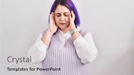  Presentation with stress - Presentation consisting of plus-size-woman-wit-purple background and a light gray colored foreground