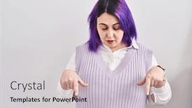  Presentation with advertisement - Theme having plus-size-woman-wit-purple background and a light gray colored foreground
