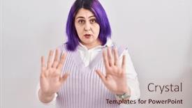  Presentation with purple - Theme having plus-size-woman-wit-purple background and a soft green colored foreground